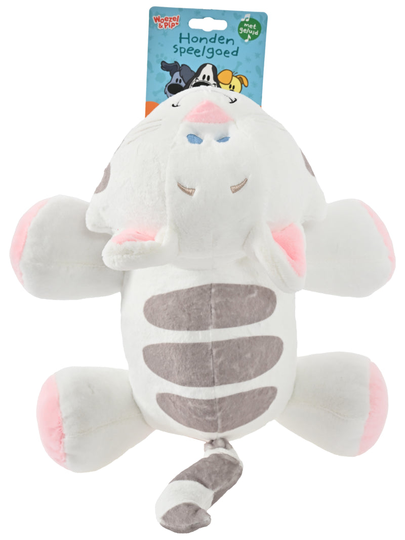 Hondenspeelgoed Speeltjes Woezel en Pip Buurpoes Pluche Liggend + Piep  40 cm