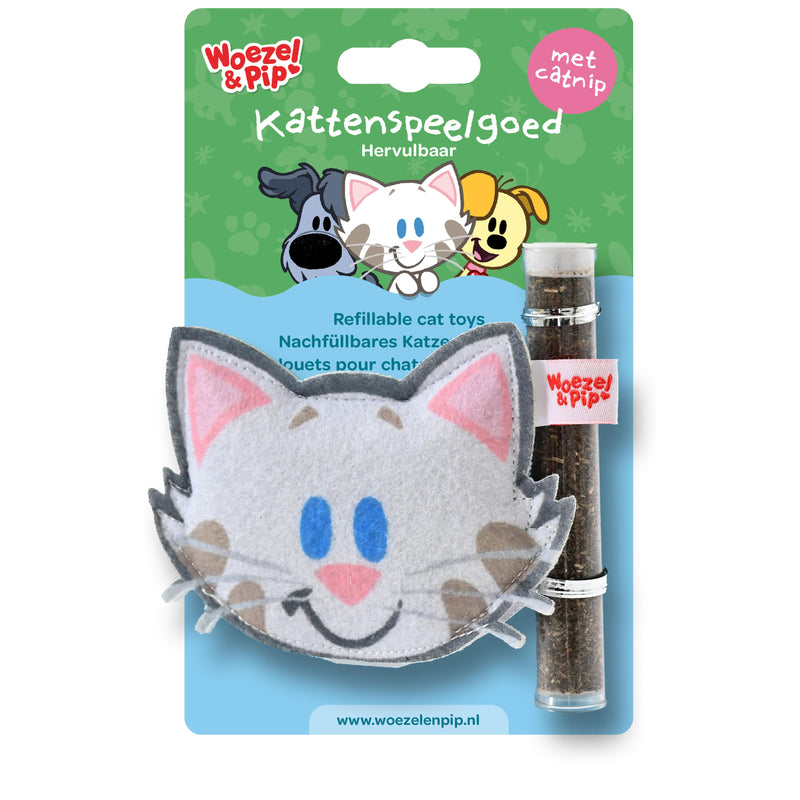 Kattenspeelgoed speeltjes Woezel en Pip Buurpoes + catnip vulbaar 10 cm