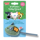 Kattenspeelgoed speeltjes Woezel en Pip Muis+Patch corduroy+catnip+bel groen 8 cm