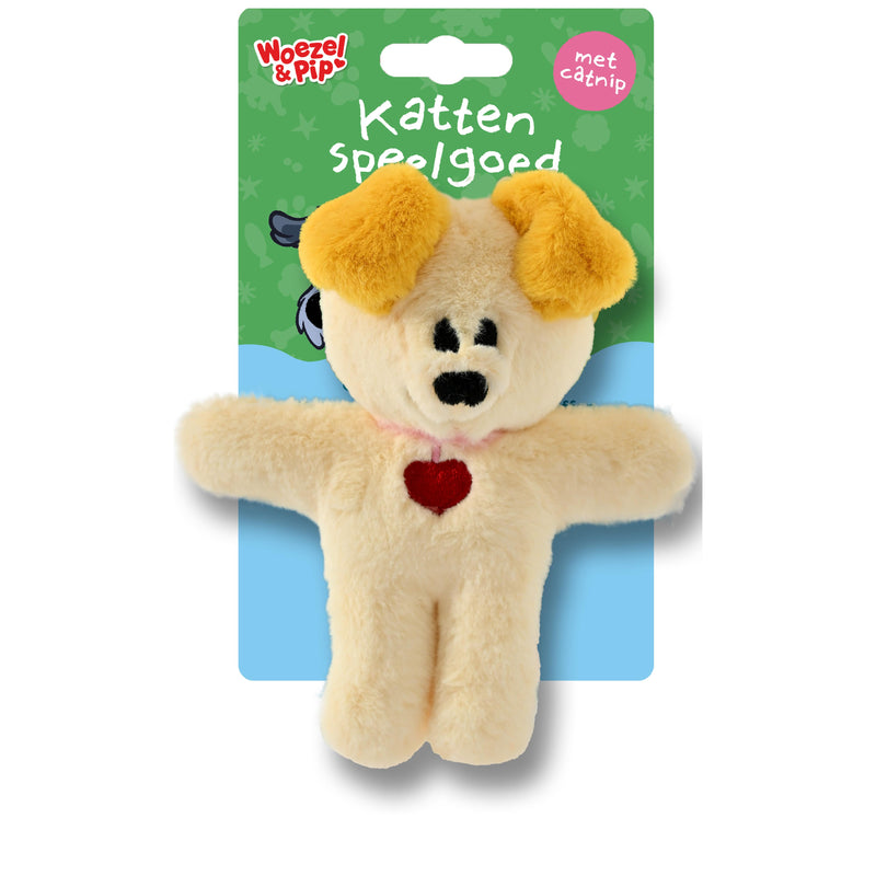 Kattenspeelgoed speeltjes Woezel en Pip pluche+catnip +ritsel 14 cm