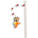 Kattenspeelgoed speeltjes Woezel en Pip Hengel hout met Pip+hartjes+bel 60 cm