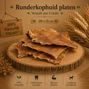 Honden snacks 100% natuurlijke runder kophuid platen 20x15 cm verpakt 3 stuks ( Let op niet geschikt voor honden met allergieën  en pups die nog niet gewisseld hebben.)