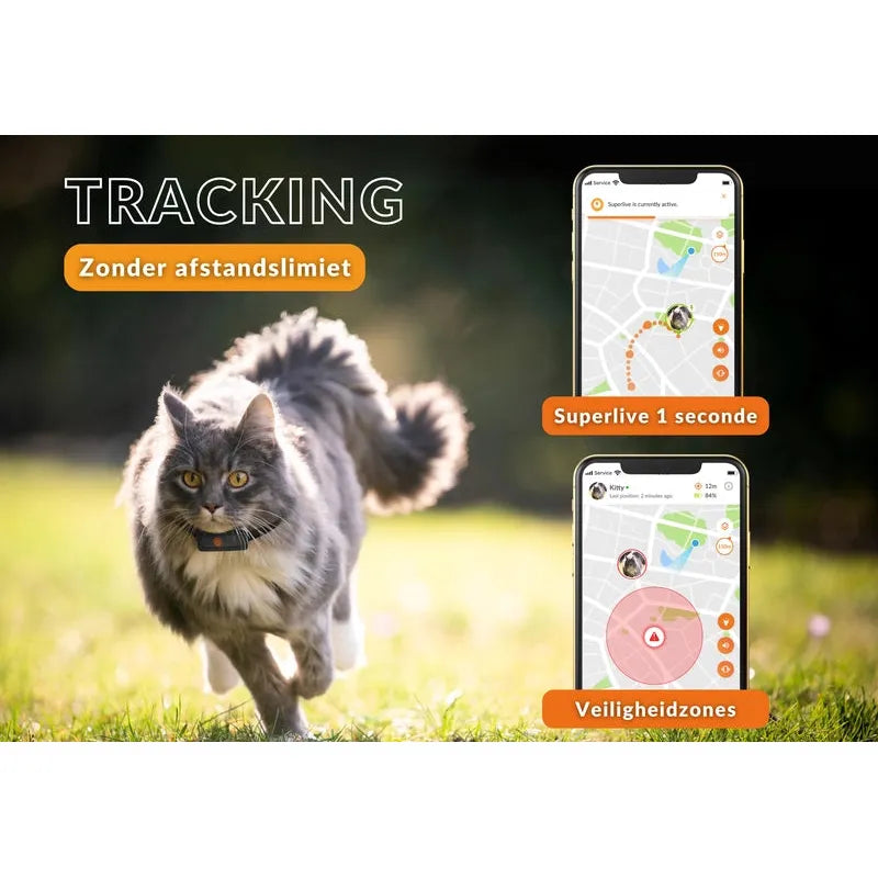 Honden/katten halsbanden GPS tracker voor katten - Weenect XS Zwart