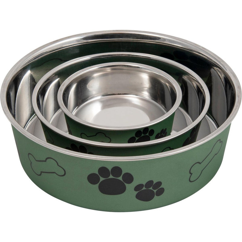 Honden/katten voer/water bakken Jack and vanilla voer/waterbakken pootprint bot groen