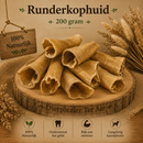 Honden snacks 100% natuurlijke runder kophuid stukken 10/12 cm 200 gram  ( Let op niet geschikt voor honden met allergieën  en pups die nog niet gewisseld hebben.)