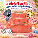 Honden/kattenmanden Woezel en Pip slaapmanden Divans Corduroy Vierkant roze/Orange