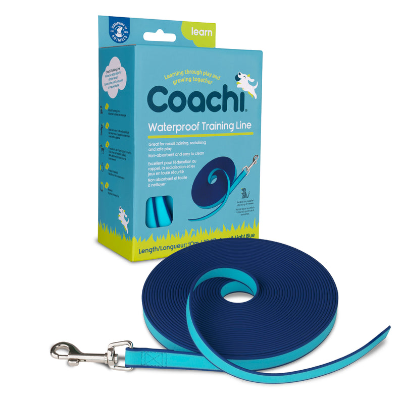 Honden Lange Lijn Coachi training line waterproof 10Mtr. Navy & blauw