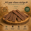 Honden snacks 100%  natuurlijke Lams vlees strips 13 cm 150 gram