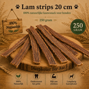 Honden snacks 100%  natuurlijke Lams vlees strips 20 cm 250 gram