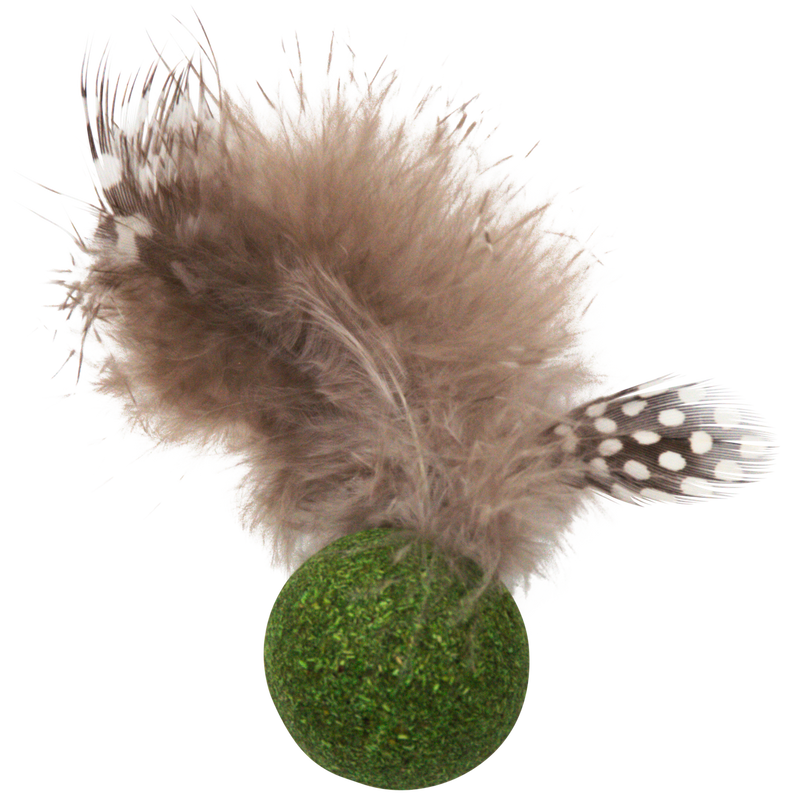 Kattenspeelgoed Jack and Vanilla Timeless HERBALS  Kattenkruid bal met en veren 5 cm