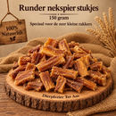 Honden snacks 100% natuurlijke runder nekspier stukjes 150 gram ( Let op niet geschikt voor honden met allergieën )