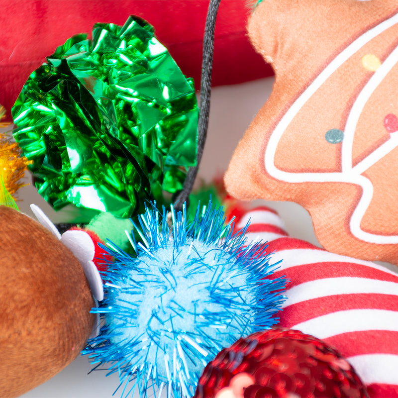 kattenspeelgoed kerst zak gevuld met 10 speeltjes