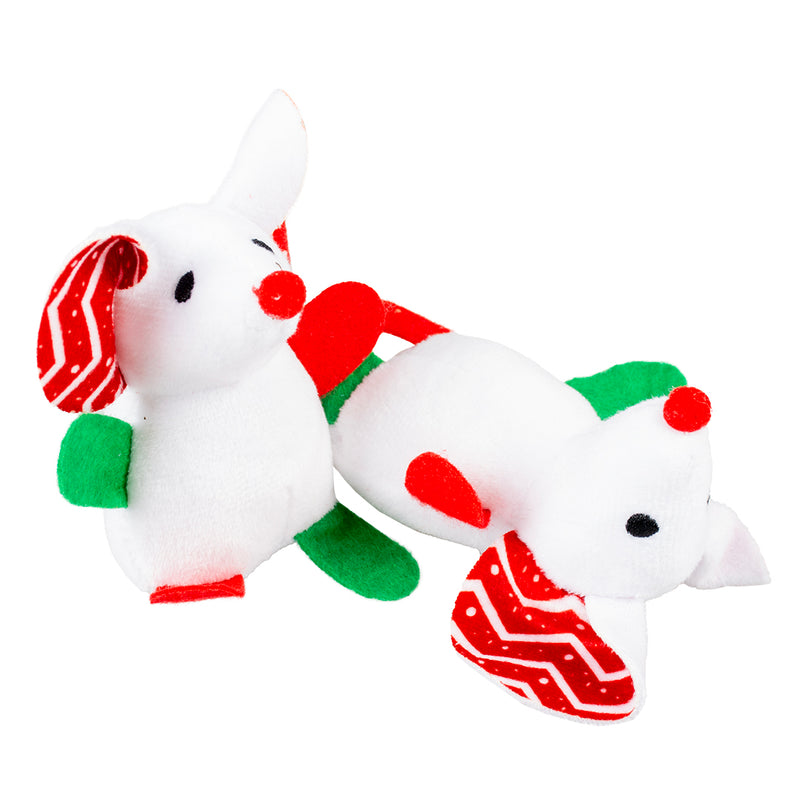 kattenspeelgoed kerst zachte bonte muizen 2 stuks