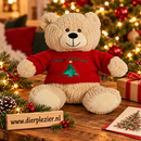 Hondenspeelgoed kerstspeelgoed beer+kersttrui+piep beige 25cm
