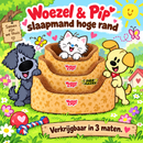 Honden/kattenmanden Woezel en Pip slaapmanden Extra hoge Woezel en Pip rand Geel
