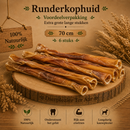 Honden snacks 100% natuurlijke runder kophuid 70 cm  verpakt 6 stuks   ( Let op niet geschikt voor honden met allergieën  en pups die nog niet gewisseld hebben.)