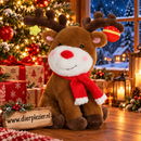 Honden Speelgoed speeltjes kerst Boon hond kerstspeelgoed rendier+bel+piep bruin 25cm