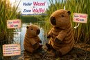 Honden speelgoed Quapas! Hondenknuffels Waterzwijnen – Vader Wezel &amp; Zoon Waffel