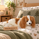 Boony natural decorations kingcharles spaniel pluche br/wit 35cm