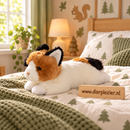 Boony natural decorations kat pluche liggend lapjes 30 cm