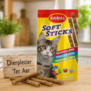 Katten snoepjes snackjes Sanal kat soft sticks kalkoen en lever, pak a 3 stuks.