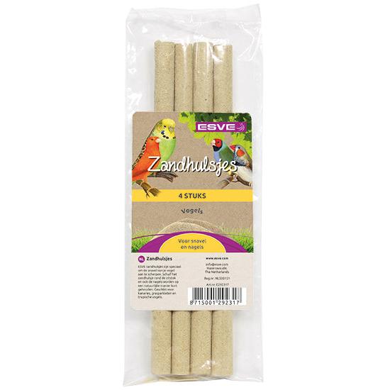 Vogel Zitstokken zandhulsjes stokjes Esve 13mm/19cm pak a 4 stuks