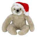 Hondenspeelgoed kerst luiaard pluche met kerstmuts beige 40 cm
