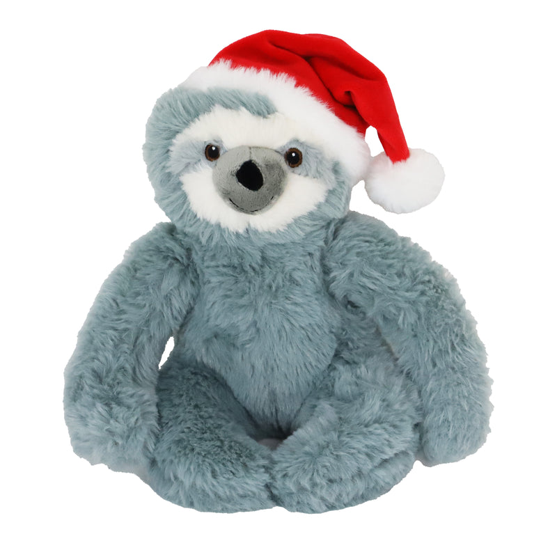 Hondenspeelgoed kerst luiaard pluche met kerstmuts grijs