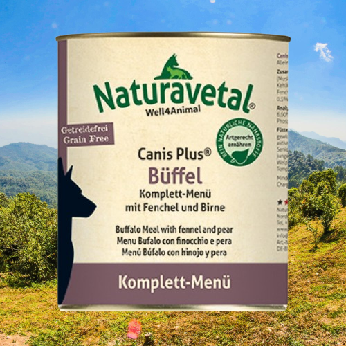 Naturavetal Canis Plus Compleet-Menu Buffel Venkel en Peer