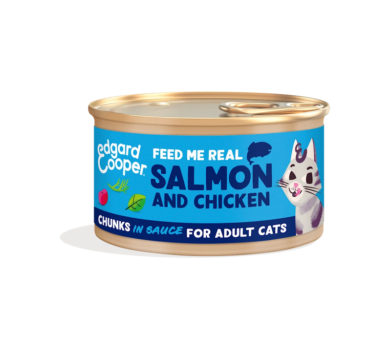 Edgard & Cooper Cat Adult Salmon And Chicken Chunks In Sauce 18 x 85 gr