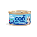 Kattenvoeding natvoer Edgard & Cooper Cat Kitten Cod And Chicken Chunks In Sauce 18 x 85 gr