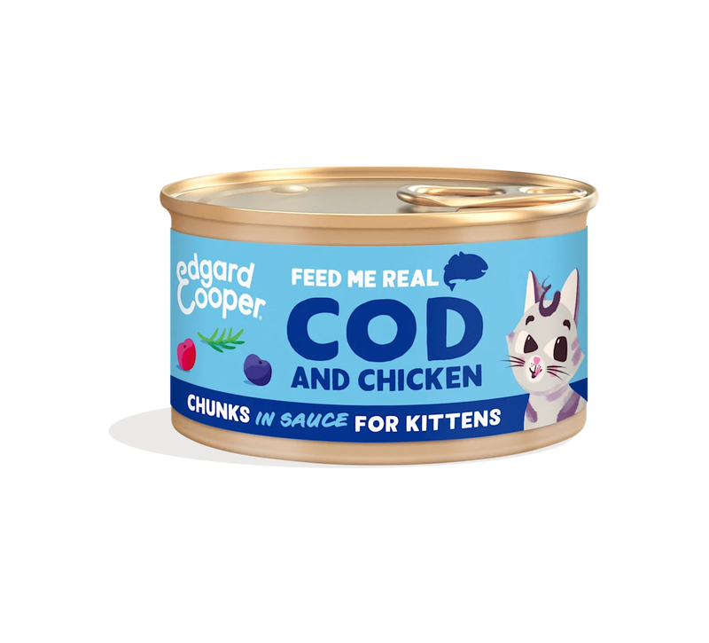 Edgard & Cooper Cat Kitten Cod And Chicken Chunks In Sauce 18 x 85 gr
