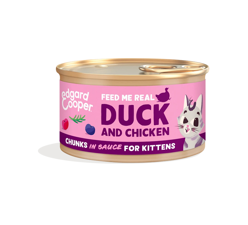 Edgard & Cooper Cat Kitten Duck And Chicken Chunks In Sauce 18 x 85 gr