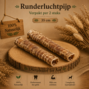 Honden snacks 100% natuurlijke runder luchtpijp 35 cm verpakt 2 stuks  ( Let op niet geschikt voor honden met allergieën )
