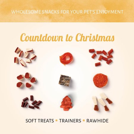 Honden snacks kerst Advent kalendar 225 gr - speciaal voor de hond
