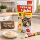 Katten snoepjes snackjes Sanal kat Cream Sticks kip, 5×15 gram.