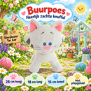 Hondenspeelgoed Speeltjes Woezel en Pip  Pluche Buurpoes Staand+Piep Zwart/Wit 30 cm