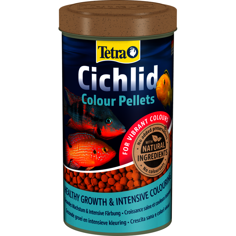 Aquarium Vissenvoer Tetra Cichlid colour pellets 500 ml.