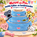 Honden/kattenmanden Woezel en Pip slaapmanden Divans Corduroy Vierkant Blauw