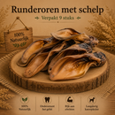 Honden snacks 100% natuurlijke runder oren met schelp. 9 stuks verpakt. ( Let op niet geschikt voor honden met allergieën )