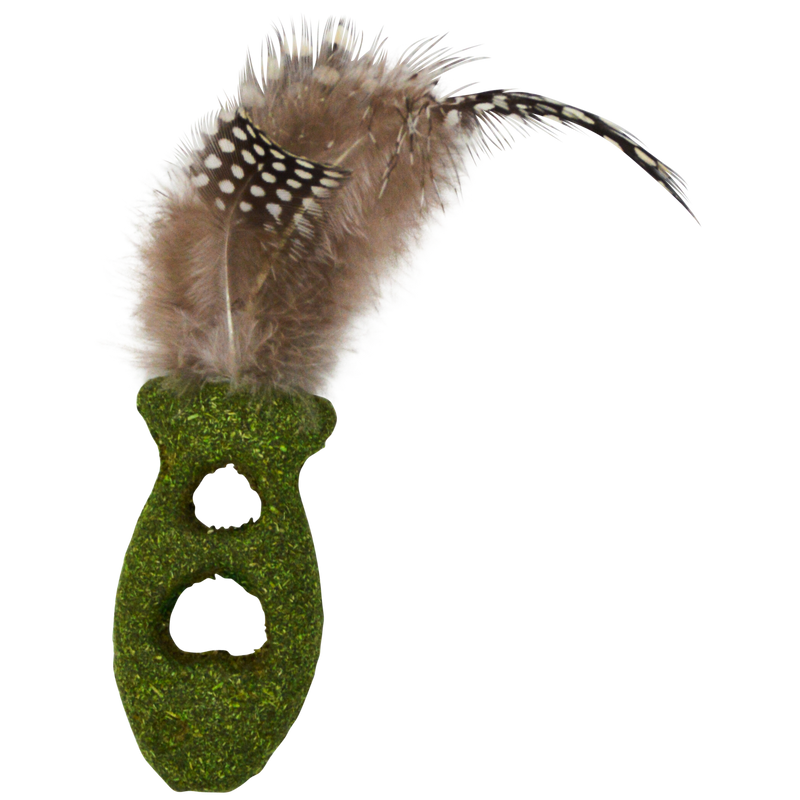 Kattenspeelgoed Jack and Vanilla Timeless HERBALS  Kattenkruid Visje met hartjes in de buik met en veren 12 cm