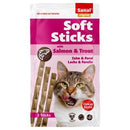 Katten snoepjes snackjes Sanal kat soft sticks zalm en forel, pak a 3 stuks.