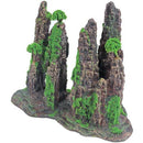 Aquarium decoratie Boon aqua deco ornament polyresin rotszuilen met gat mos en boom, 22 cm.