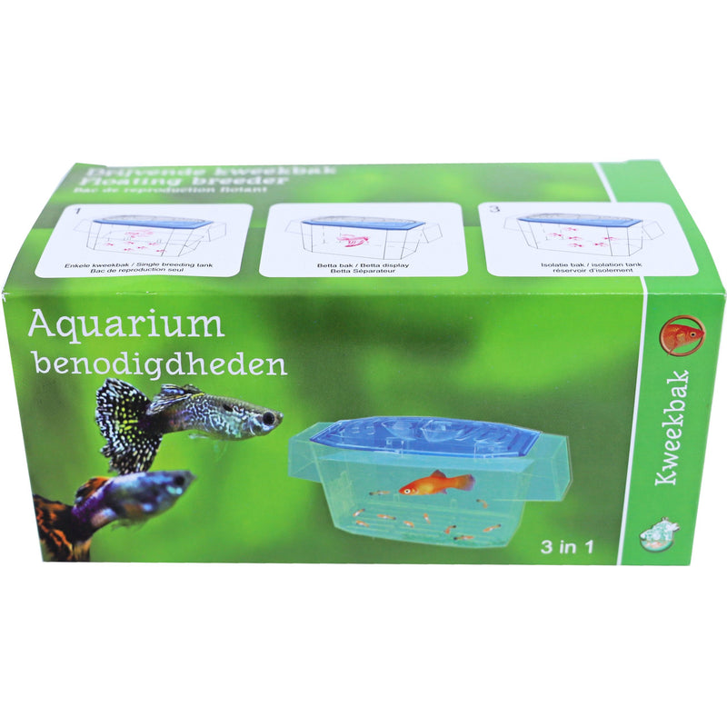 Aquarium benodigdheden Boon Kweekbak drijvend met zuigers 3in1.