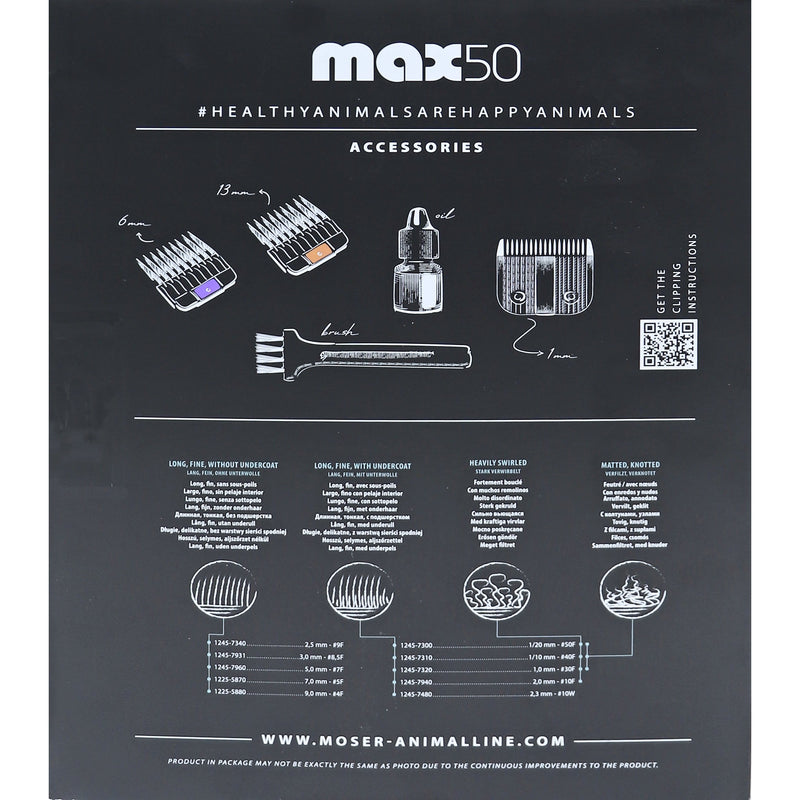 Moser tondeuse Max 50 single speed, zwart.