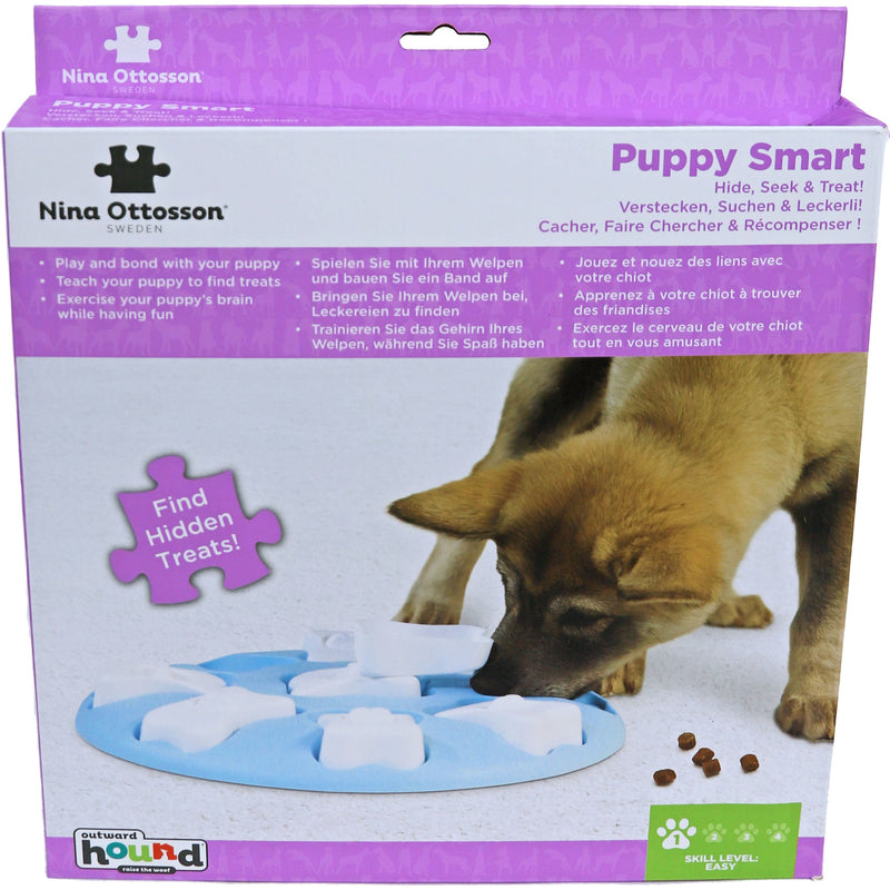 Nina Ottosson puppyspel puppy smart, blauw.