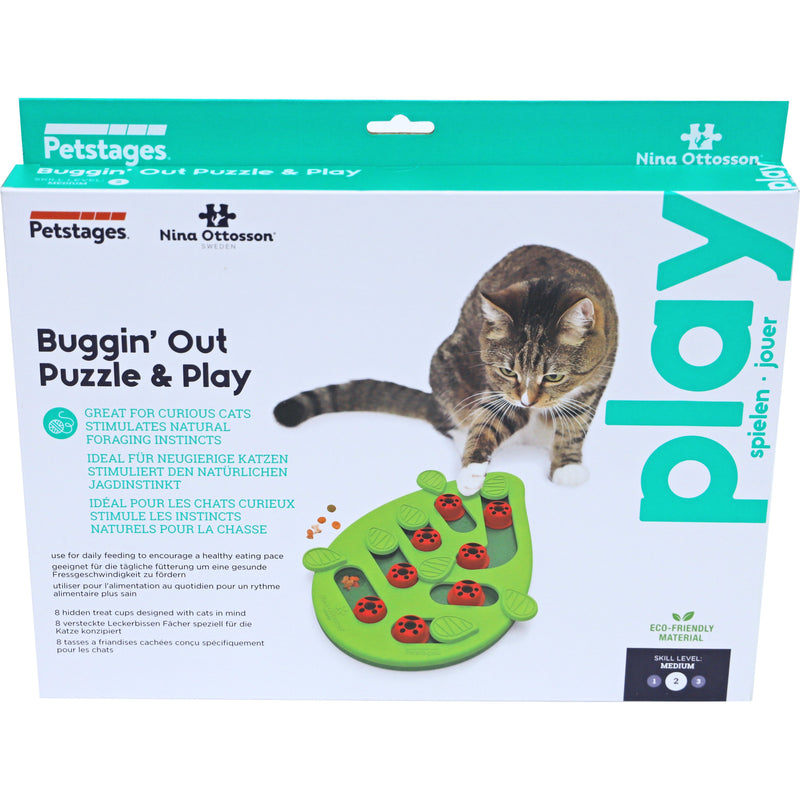 Katten speelgoed Nina Ottosson kattenspel puzzle & play buggin out.