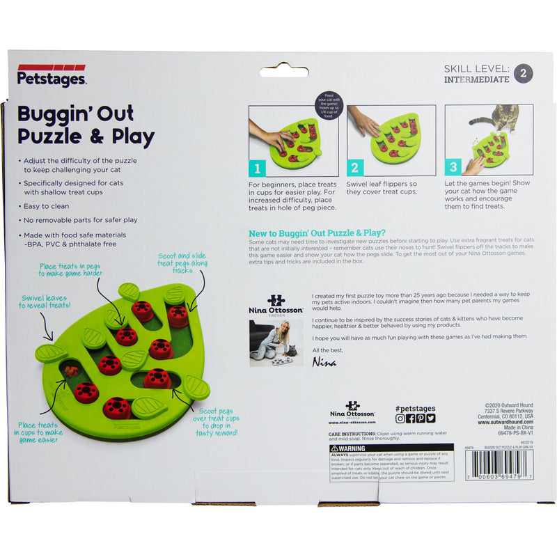Katten speelgoed Nina Ottosson kattenspel puzzle & play buggin out.