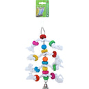 Vogelspeelgoed Boon touwladder met houten klos en metalen bel, 30 cm.