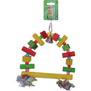 Vogelspeelgoed Boon schommel hout met touw en metalen bel, 22 cm.